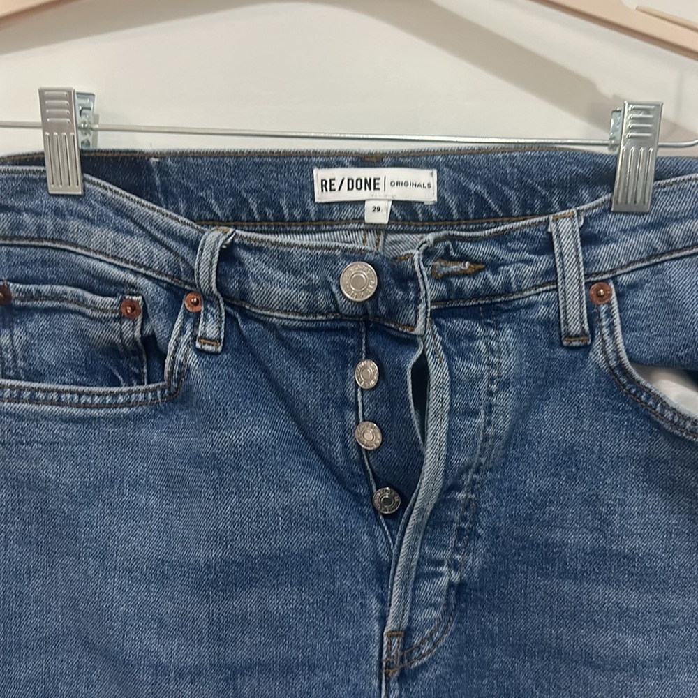 Re/Done Blue High Rise Jeans - Picture 5 of 6